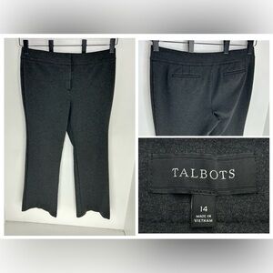 Talbots Gray Ponte Knit Pants Size 14 Office Career Work Stretch Trouser Flare‎